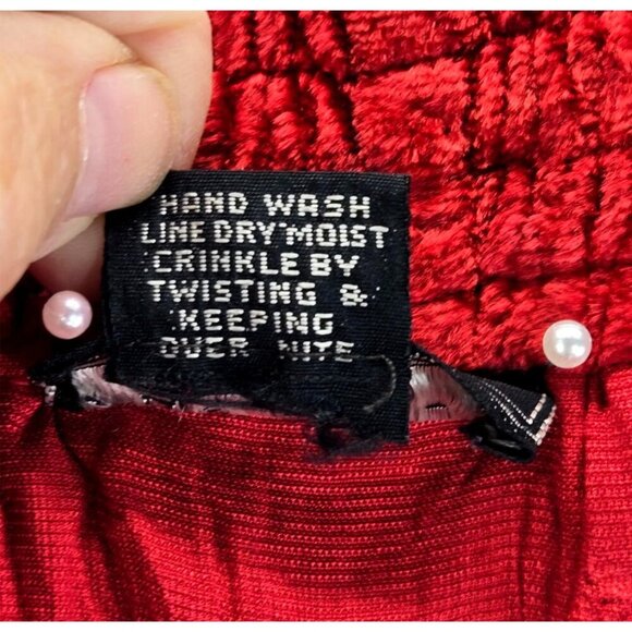 Vtg Broomstick Skirt Red Mini Velvet Tiered Western L Star of India Boho Cowgirl - Picture 8 of 10